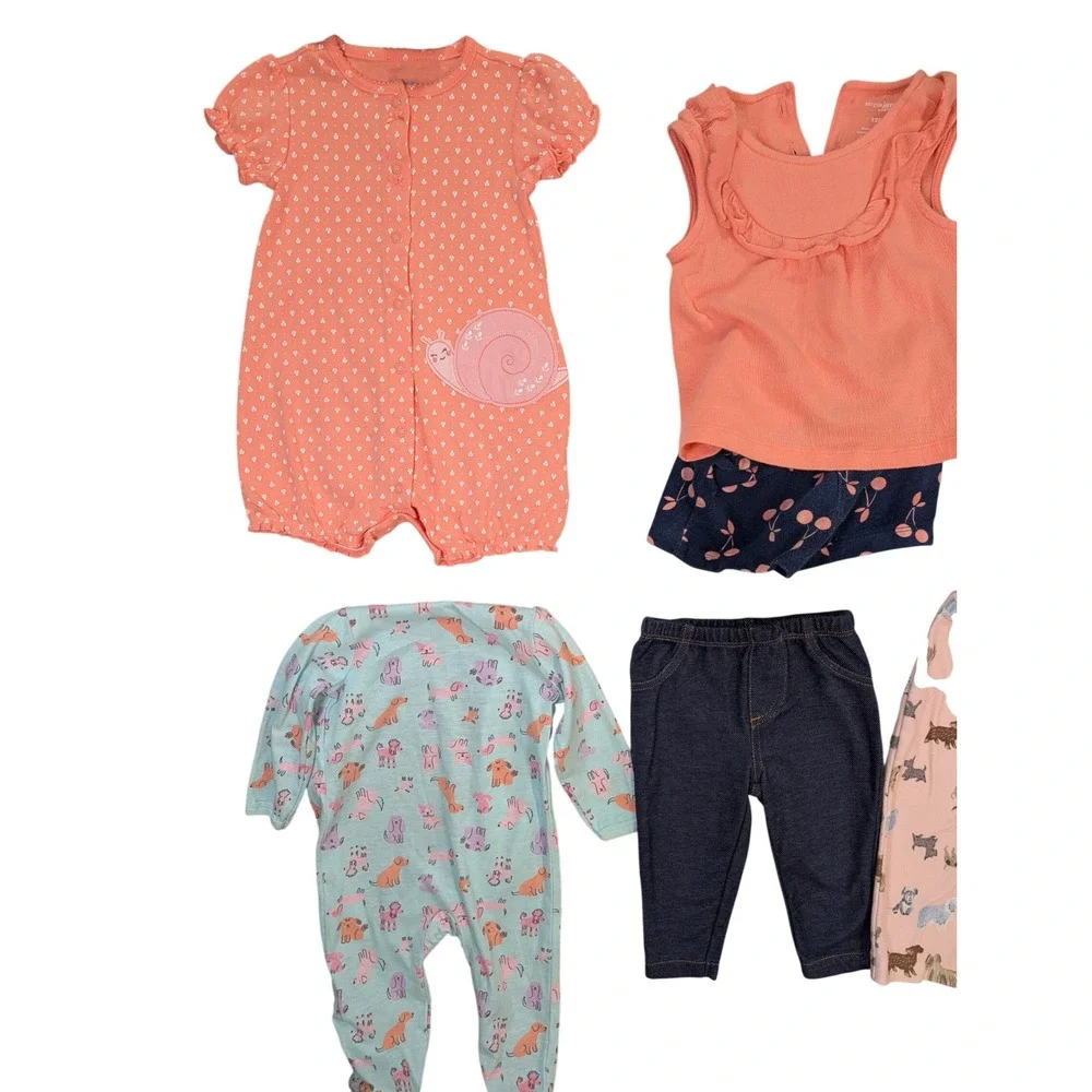 Baby Girl Clothing Lot 13pc Carters Old Navy Wonder Nation 6-12M/12M